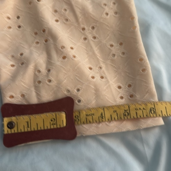 Pale Yellow Eyelet Open Lightweight Cardigan with Ruffle Bottom - Picture 8 of 9